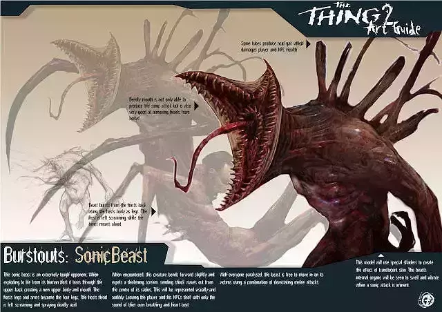 The Thing 2 - Sonic Beast -Rigged - Multi Sub - Concept Remake Low-poly 3D model