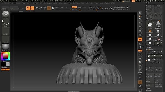 Evil dragon sculp 3D print model