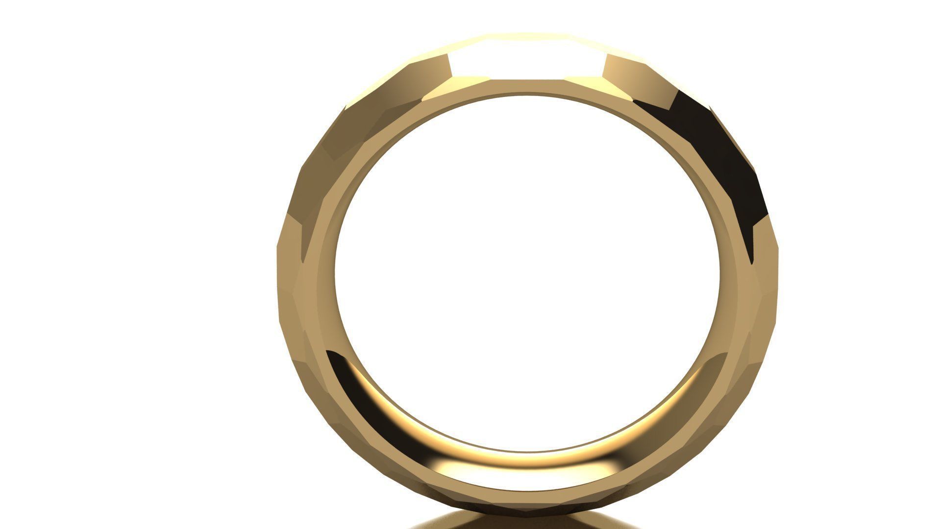 Multi-facet gold ring 3D print model_1