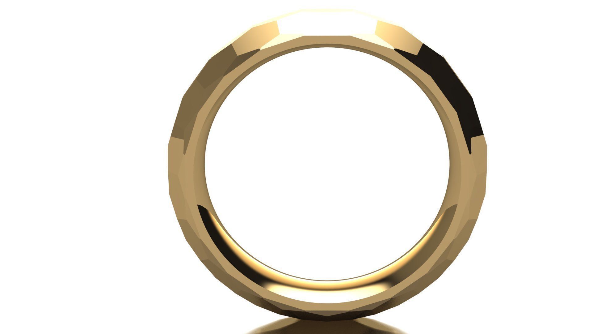 Multi-facet gold ring 3D print model_5