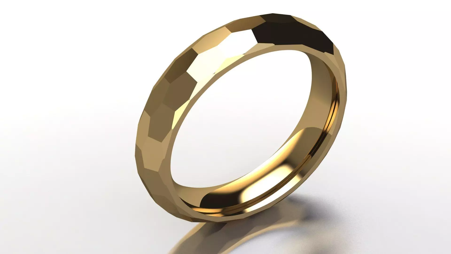 Multi-facet gold ring 3D print model_0