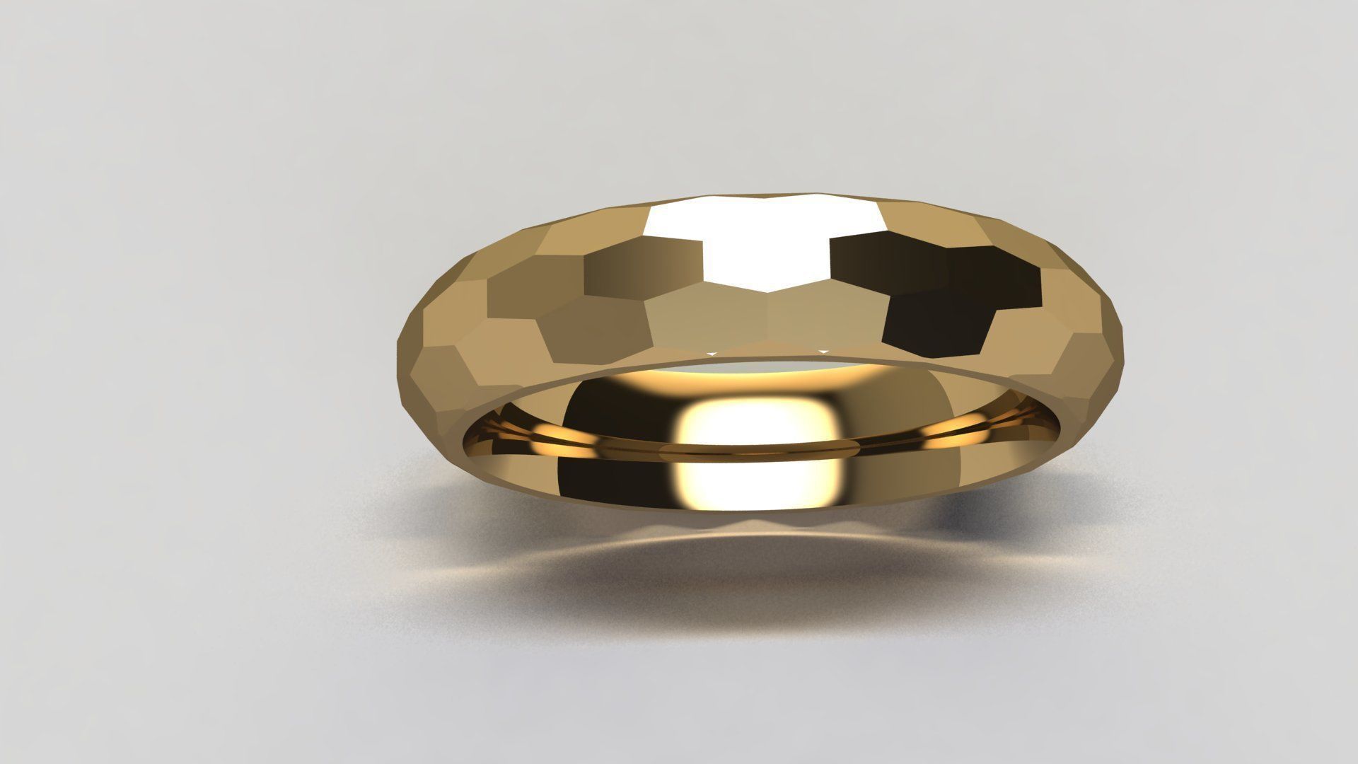 Multi-facet gold ring 3D print model_2