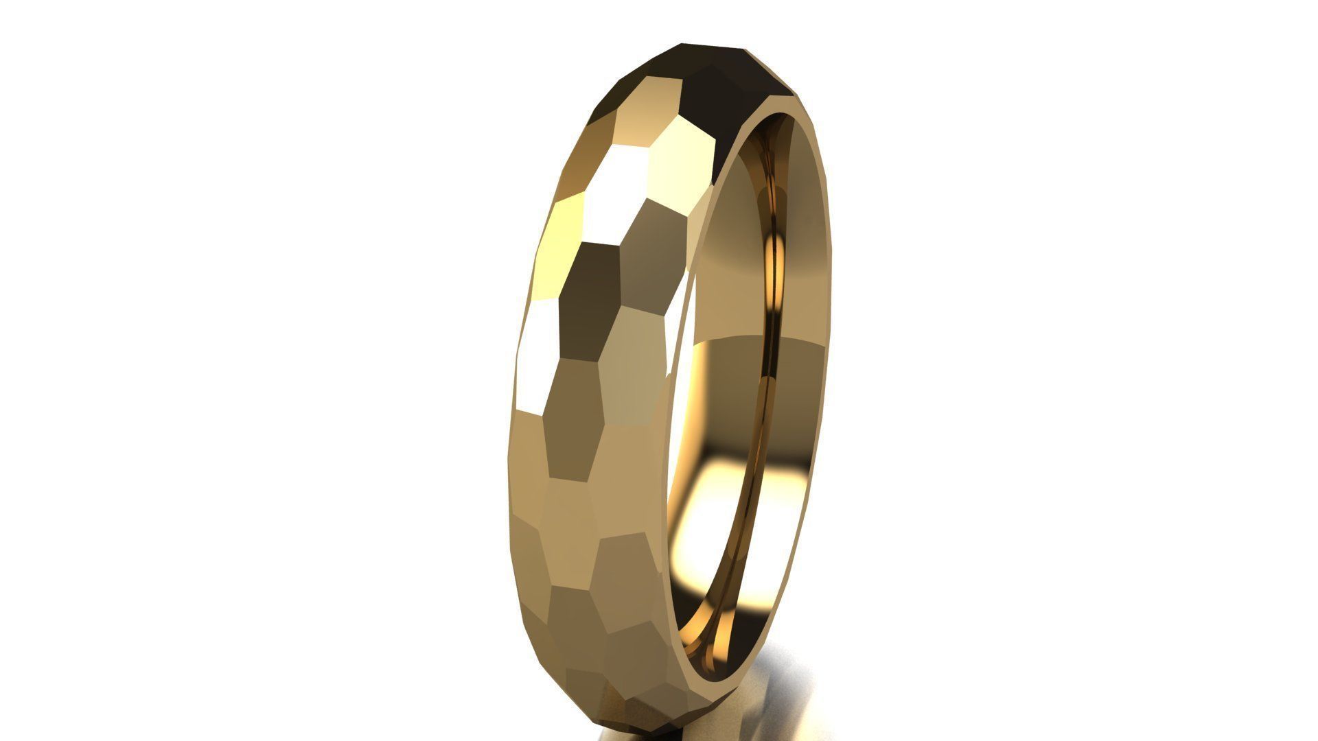 Multi-facet gold ring 3D print model_3