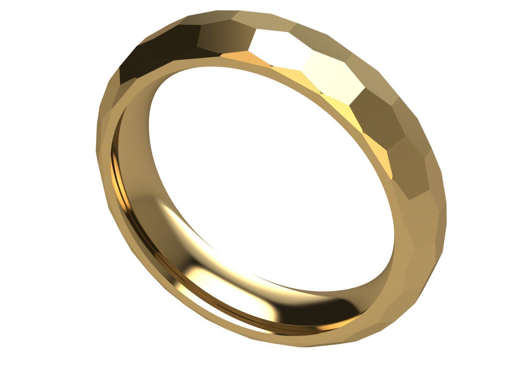 Multi-facet gold ring 3D print model_7