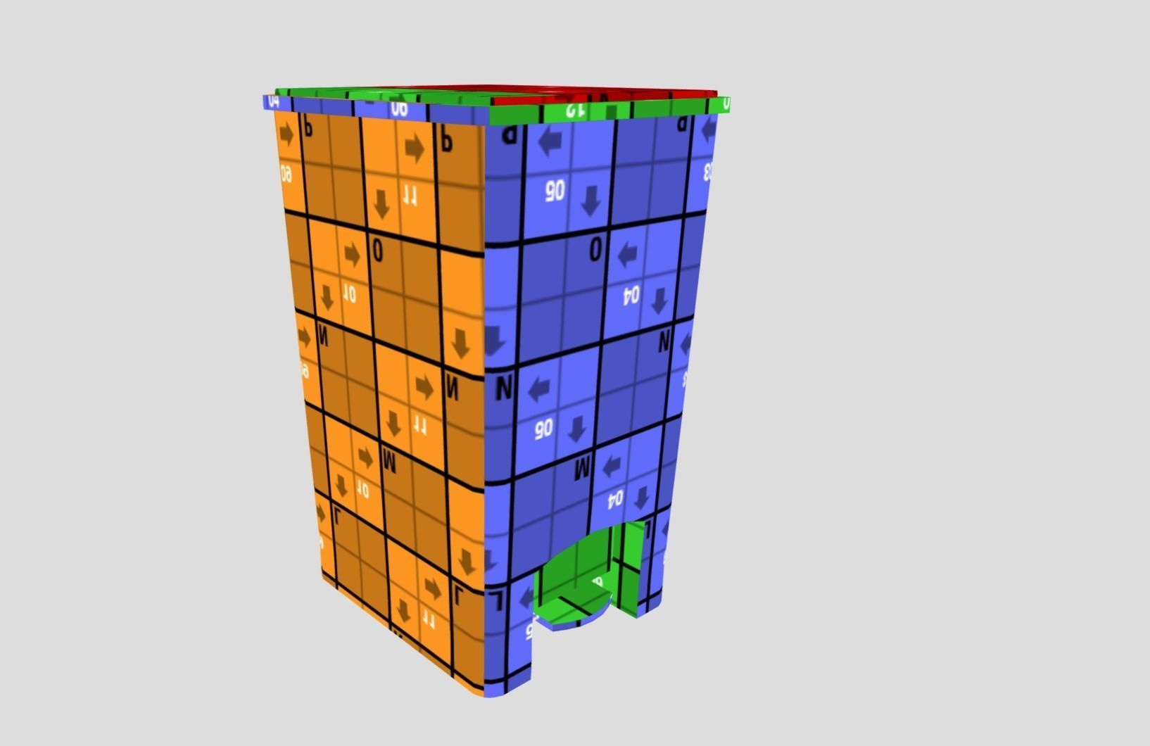 Bio Waste Bin Low-poly 3D model_8