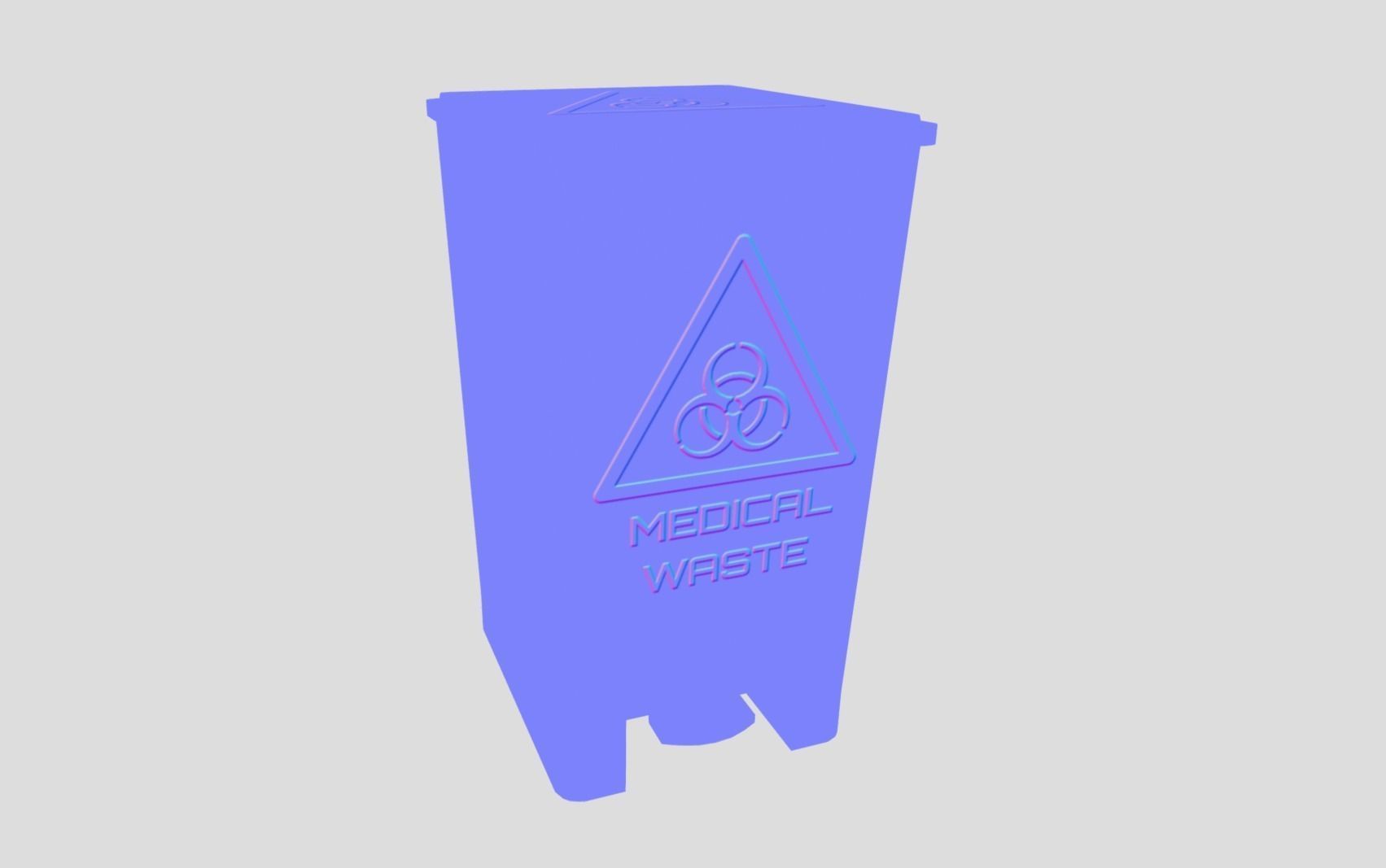 Bio Waste Bin Low-poly 3D model_9