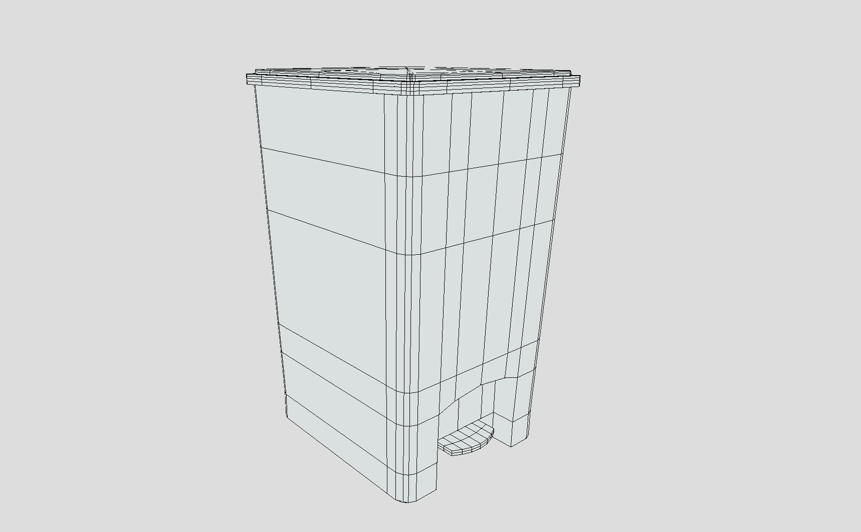 Bio Waste Bin Low-poly 3D model_10
