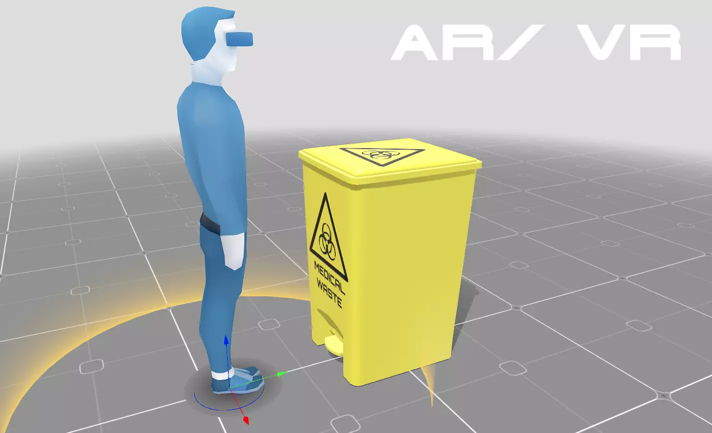 Bio Waste Bin Low-poly 3D model_0