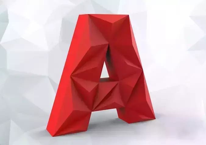 Lowpoly letter A polygonal