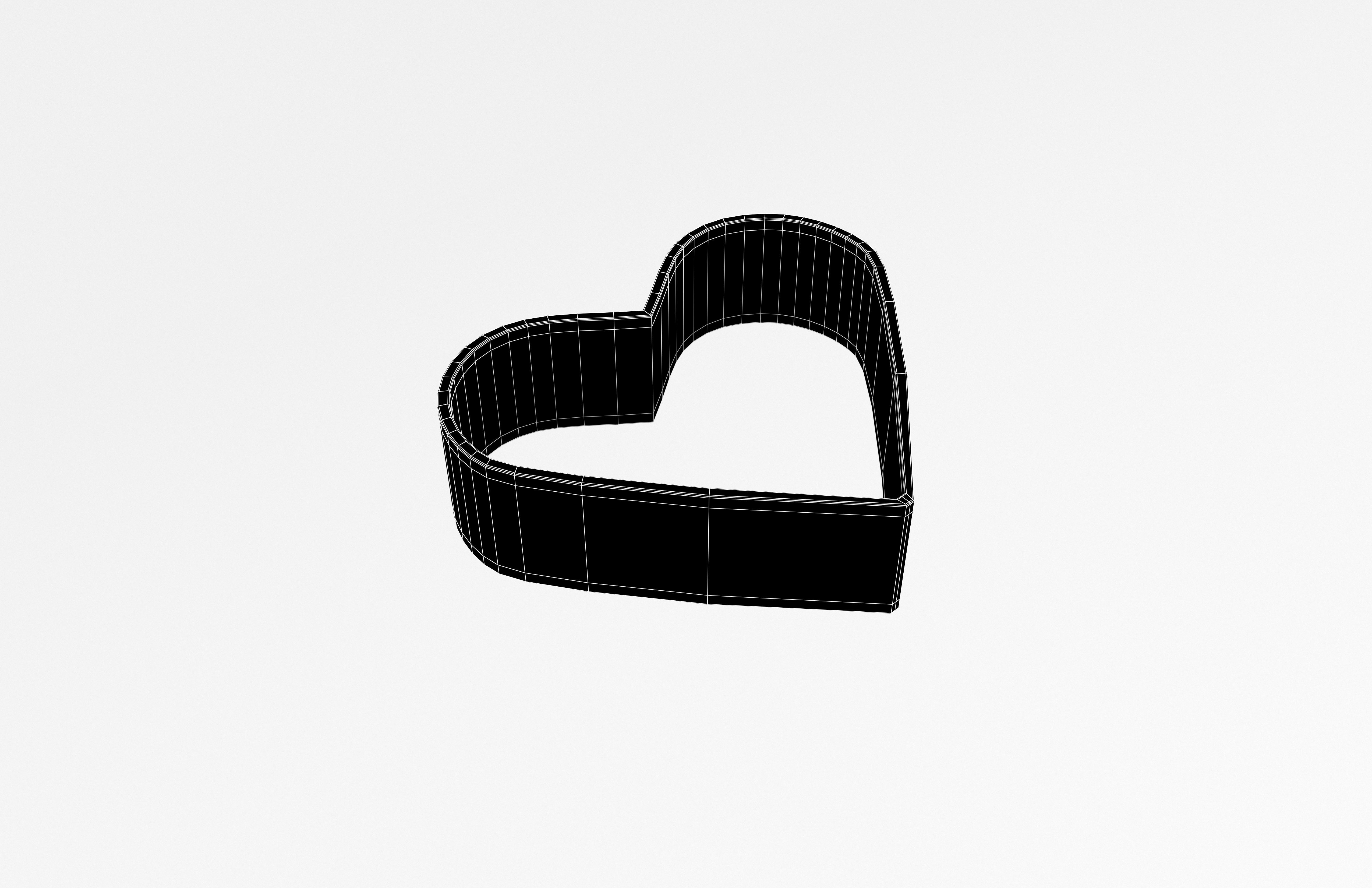 Heart Cookie Cutter v1 002 Low-poly 3D model_4