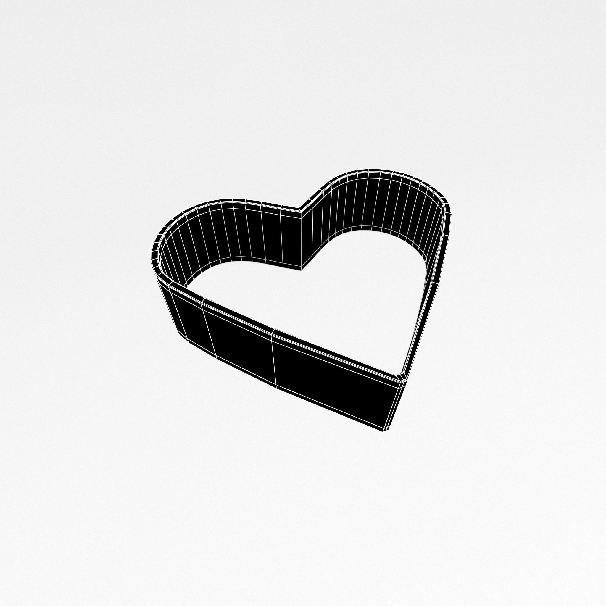 Heart Cookie Cutter v1 003 Low-poly 3D model_5