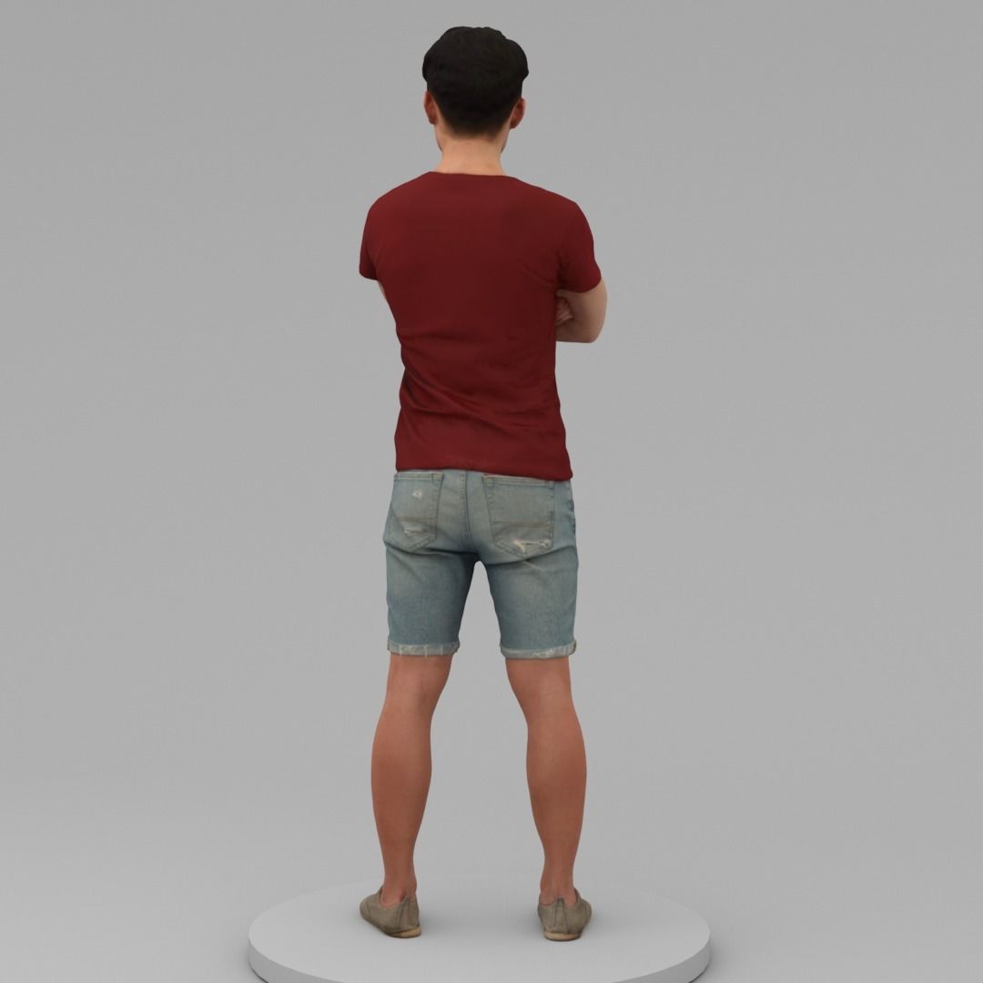 A Strong Young Man With Arms Crossed  3D model_3