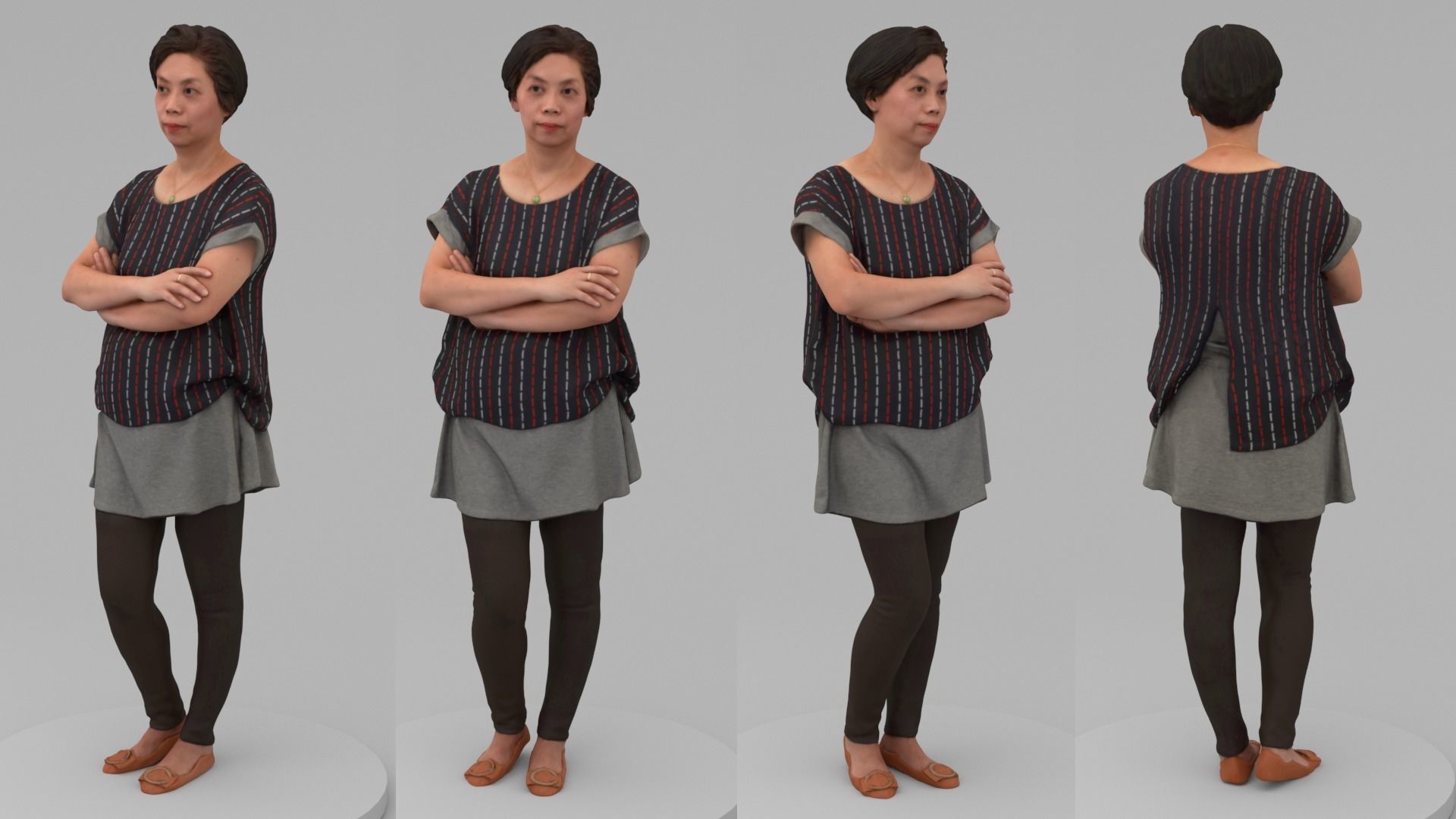 A Middle-aged Woman With Arms Crossed  3D model_4