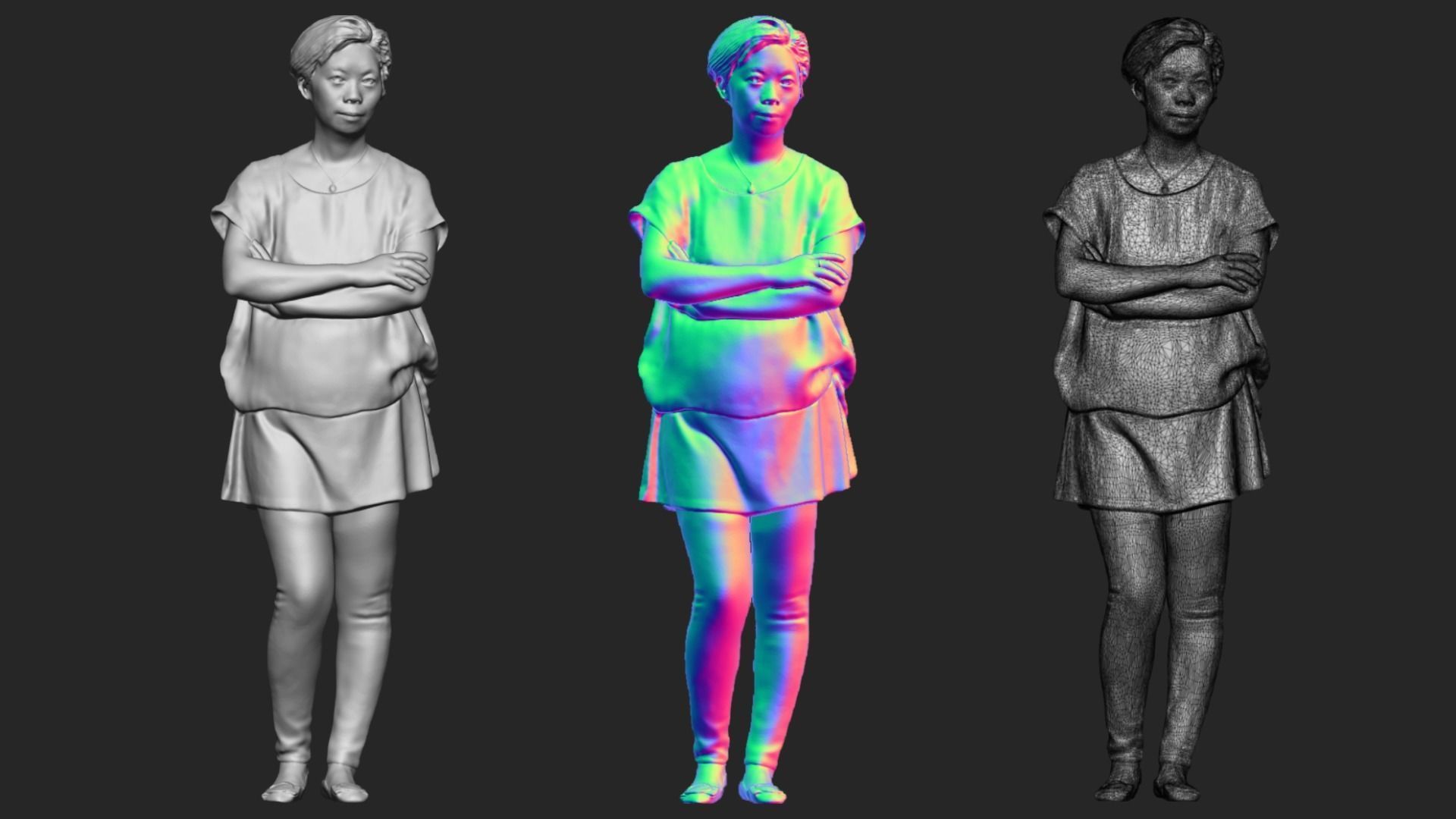 A Middle-aged Woman With Arms Crossed  3D model_6