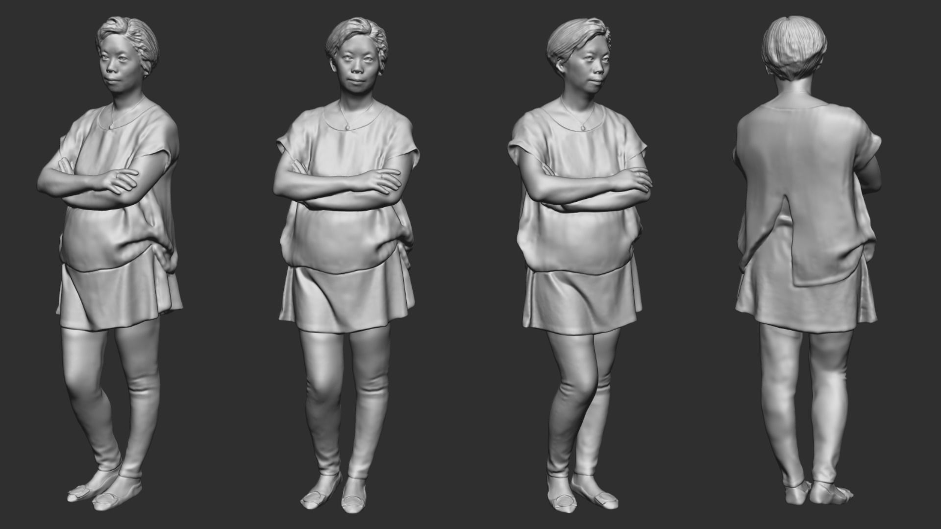 A Middle-aged Woman With Arms Crossed  3D model_5