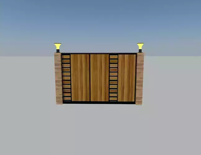 Main gate 3D model and a beautiful gate light 3D model
