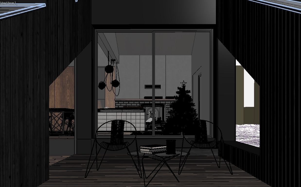 Winter Cabin House 3D model_27