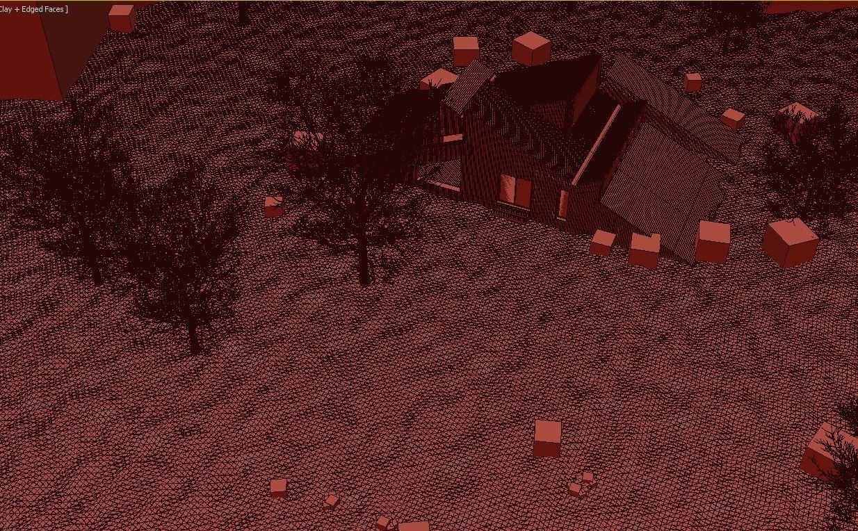 Winter Cabin House 3D model_16