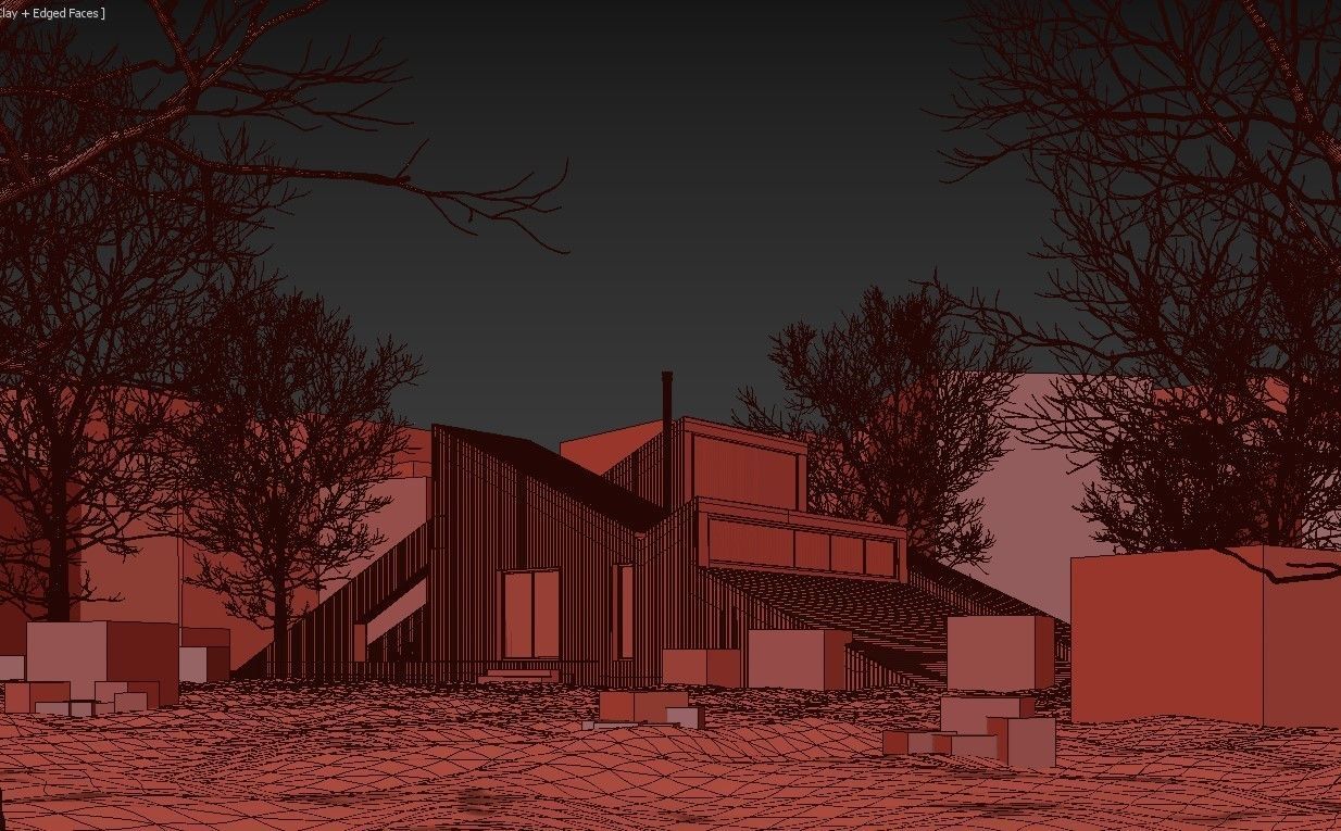 Winter Cabin House 3D model_12