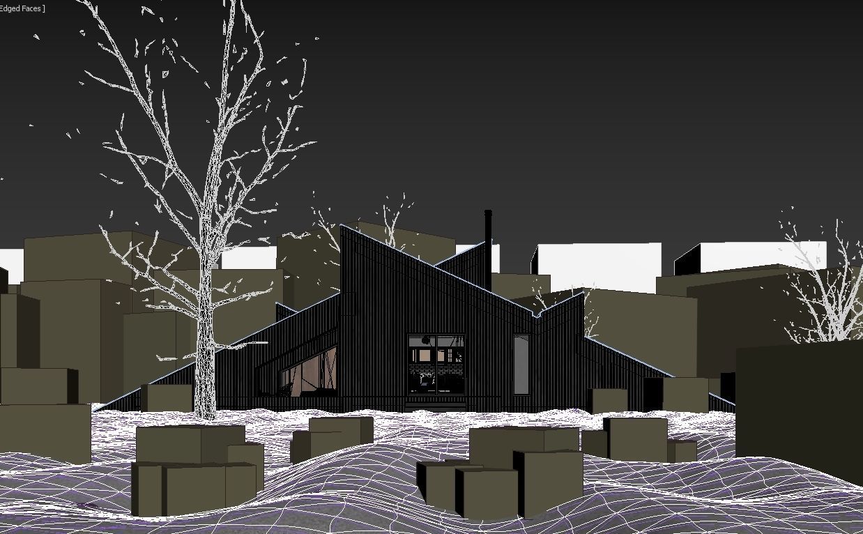 Winter Cabin House 3D model_20