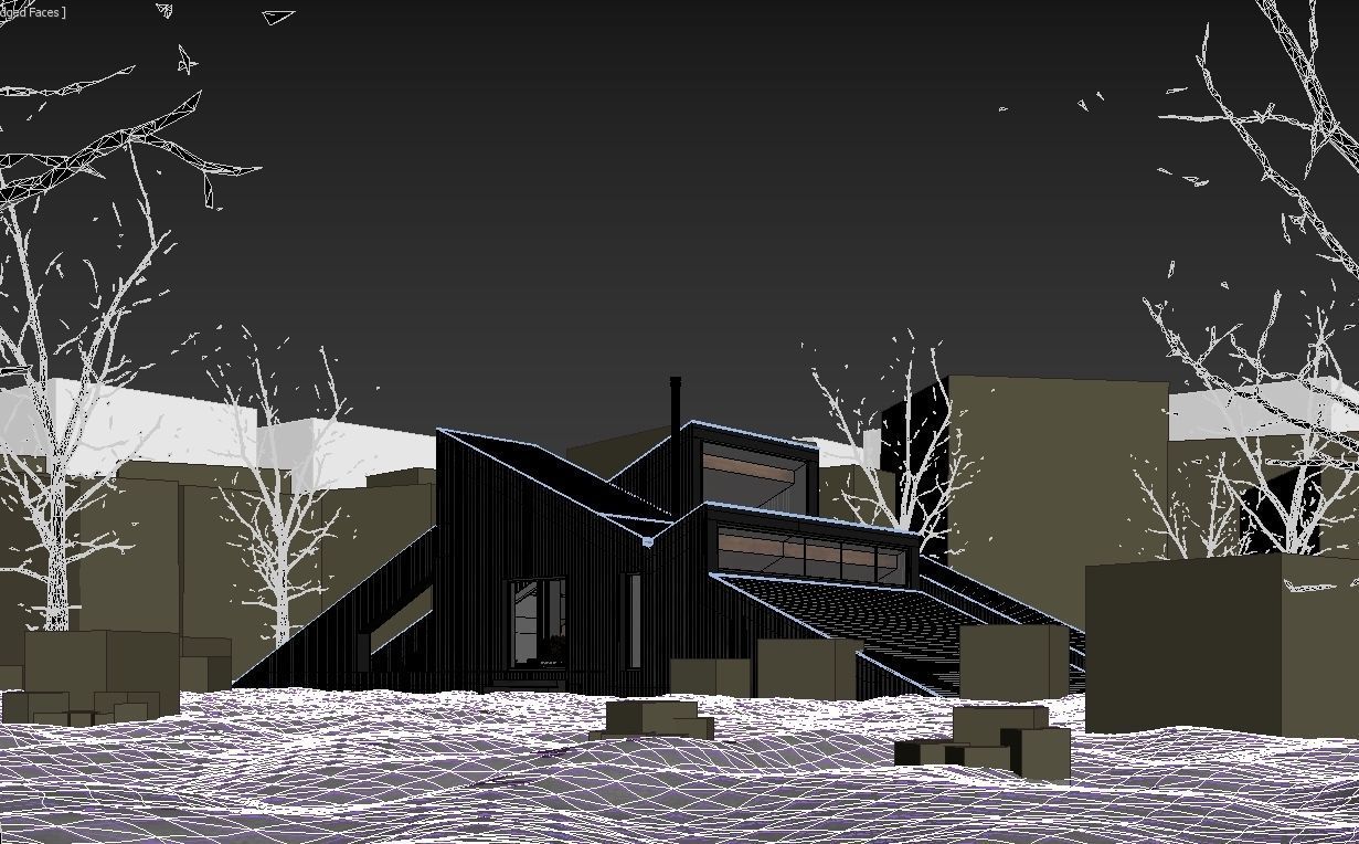 Winter Cabin House 3D model_21