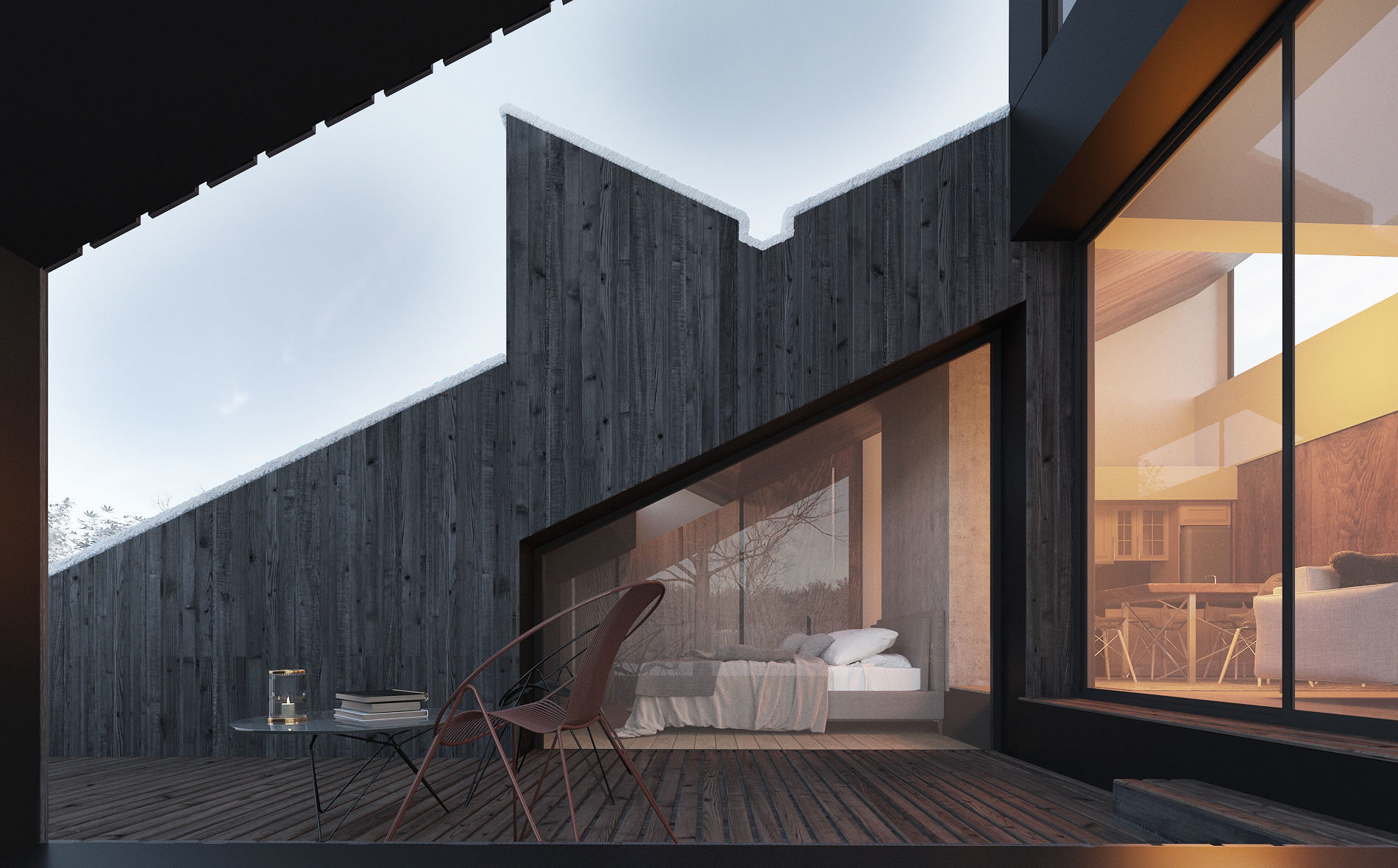 Winter Cabin House 3D model_7