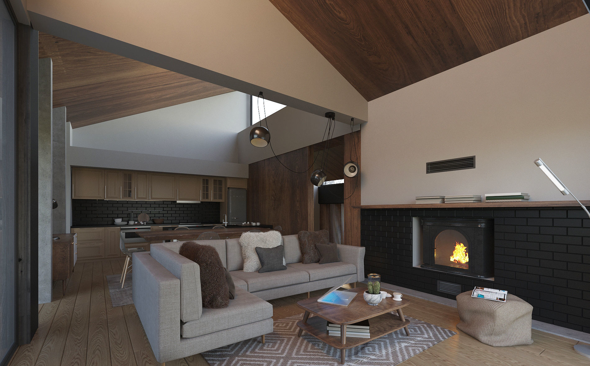 Winter Cabin House 3D model_8
