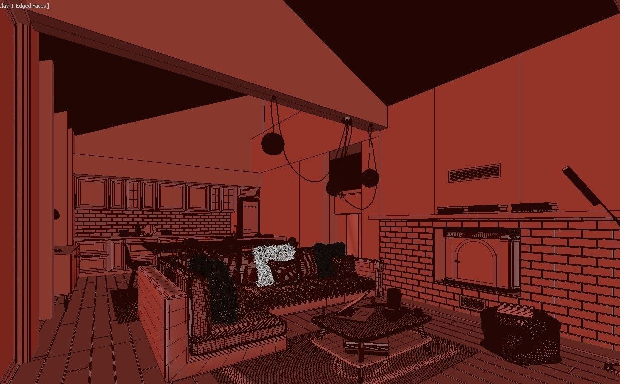 Winter Cabin House 3D model_19