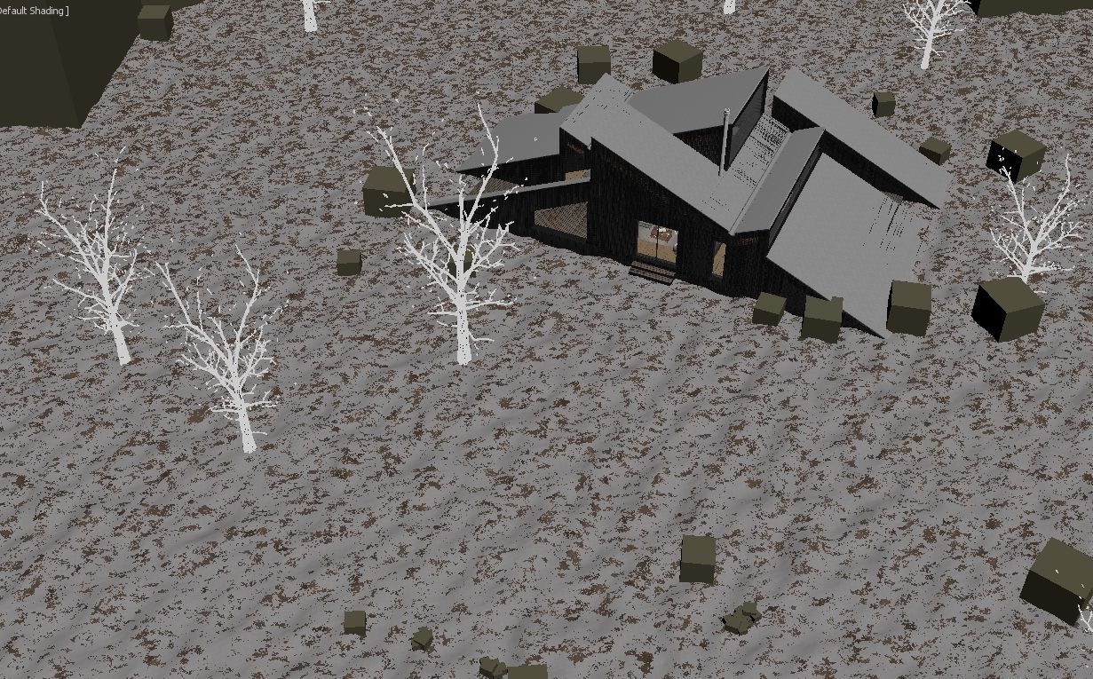 Winter Cabin House 3D model_26