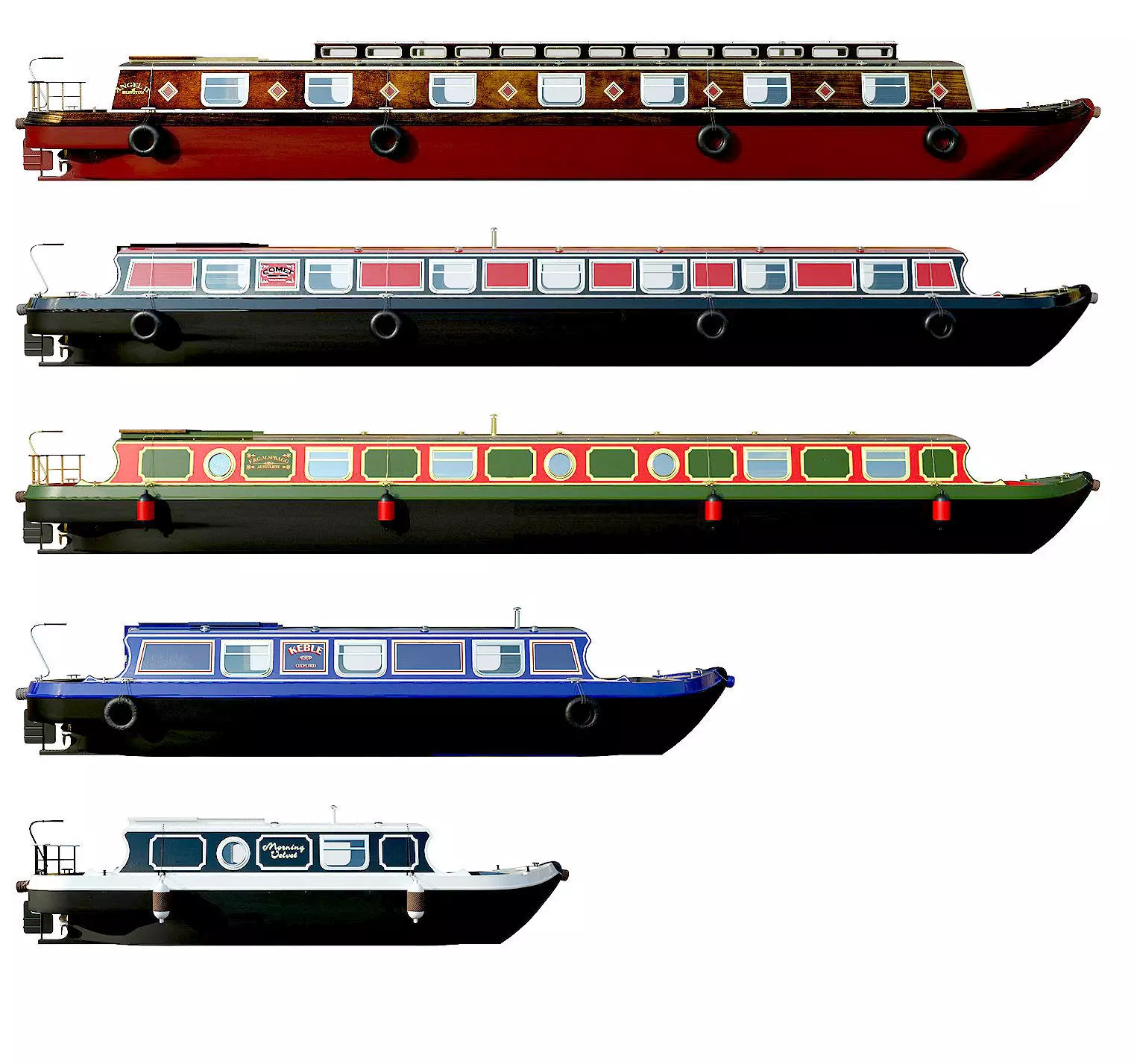 Narrowboats collection boat 3D model_0