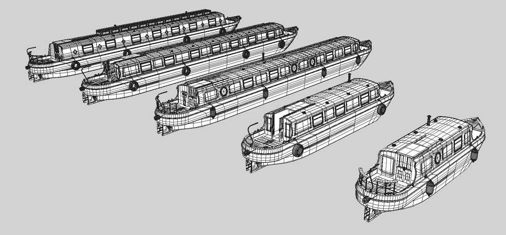 Narrowboats collection boat 3D model_7