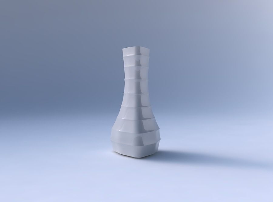 Vase puffy triangle with small horizontal sections 3D print model_4
