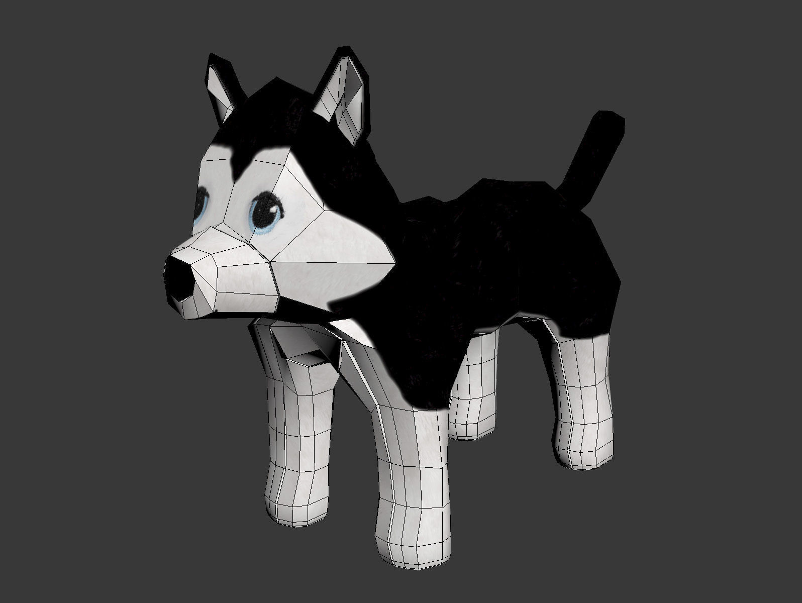 LIVLIG Soft toy dog siberian husky 3D model_4