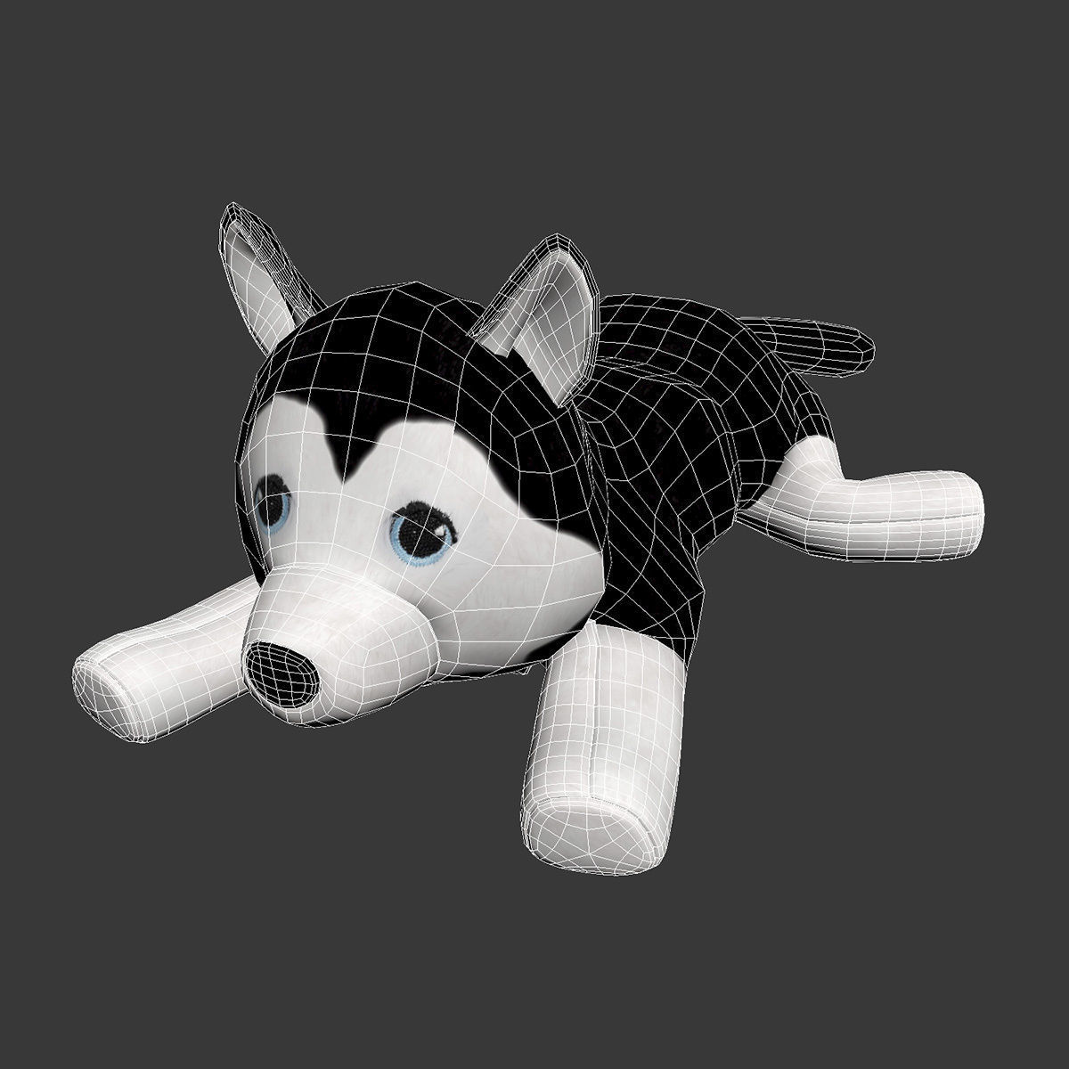 LIVLIG Soft toy dog siberian husky 3D model_8