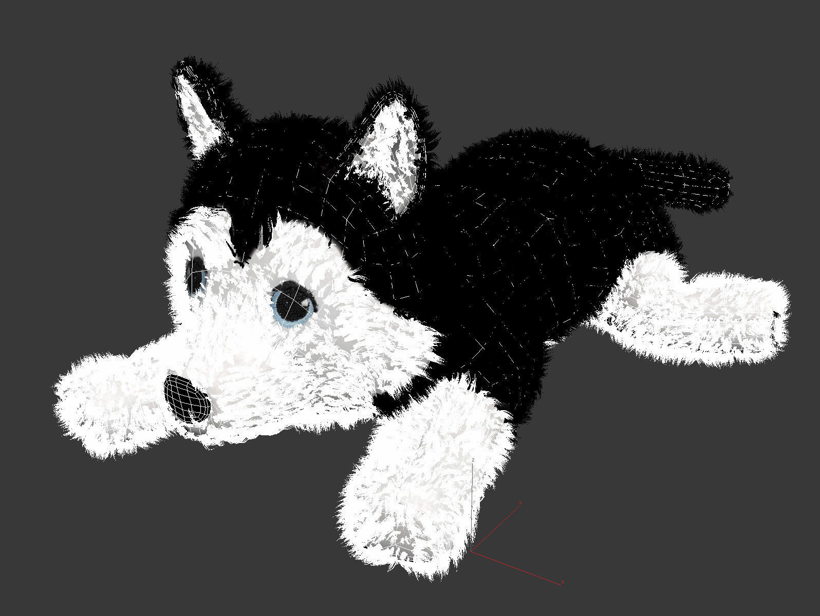 LIVLIG Soft toy dog siberian husky 3D model_2