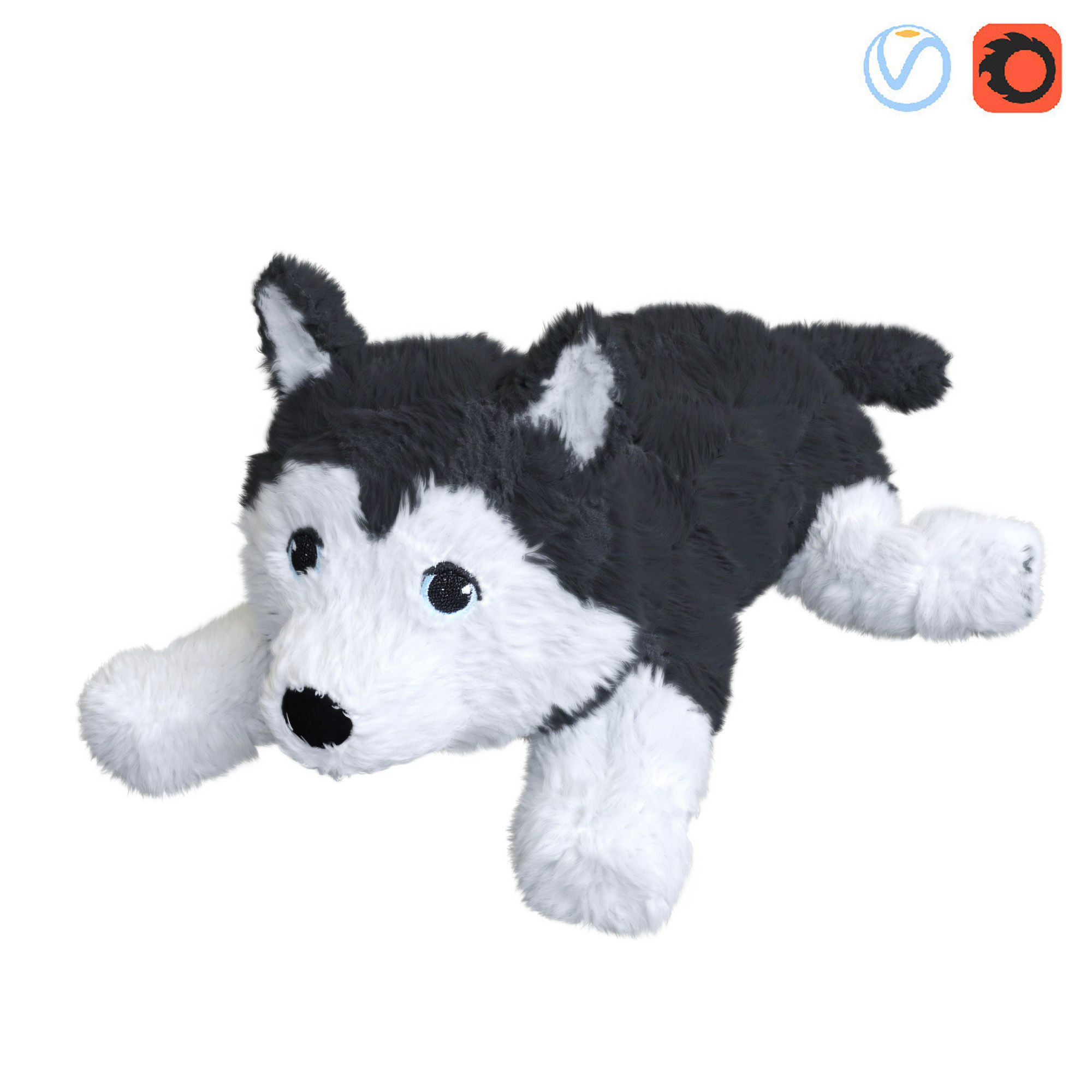 LIVLIG Soft toy dog siberian husky 3D model_0