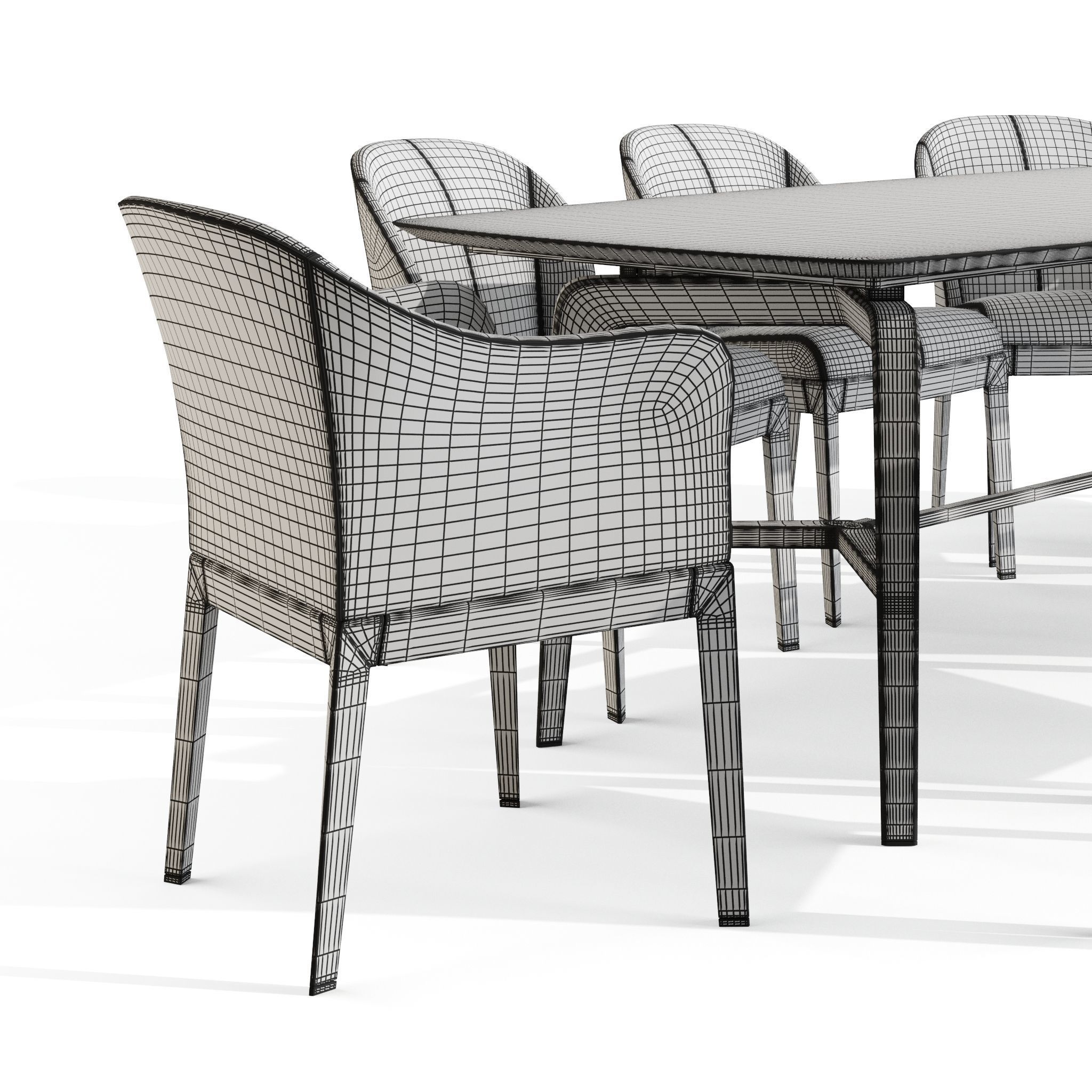 Giorgetti Blade Table and Normal Chair 3D model_4