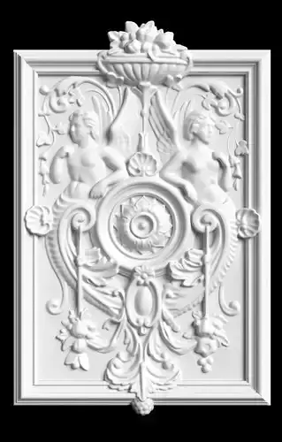 sculpt 3d model ornate carved wall panel