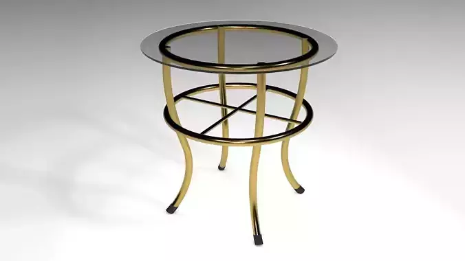 Gold glass table 3D model