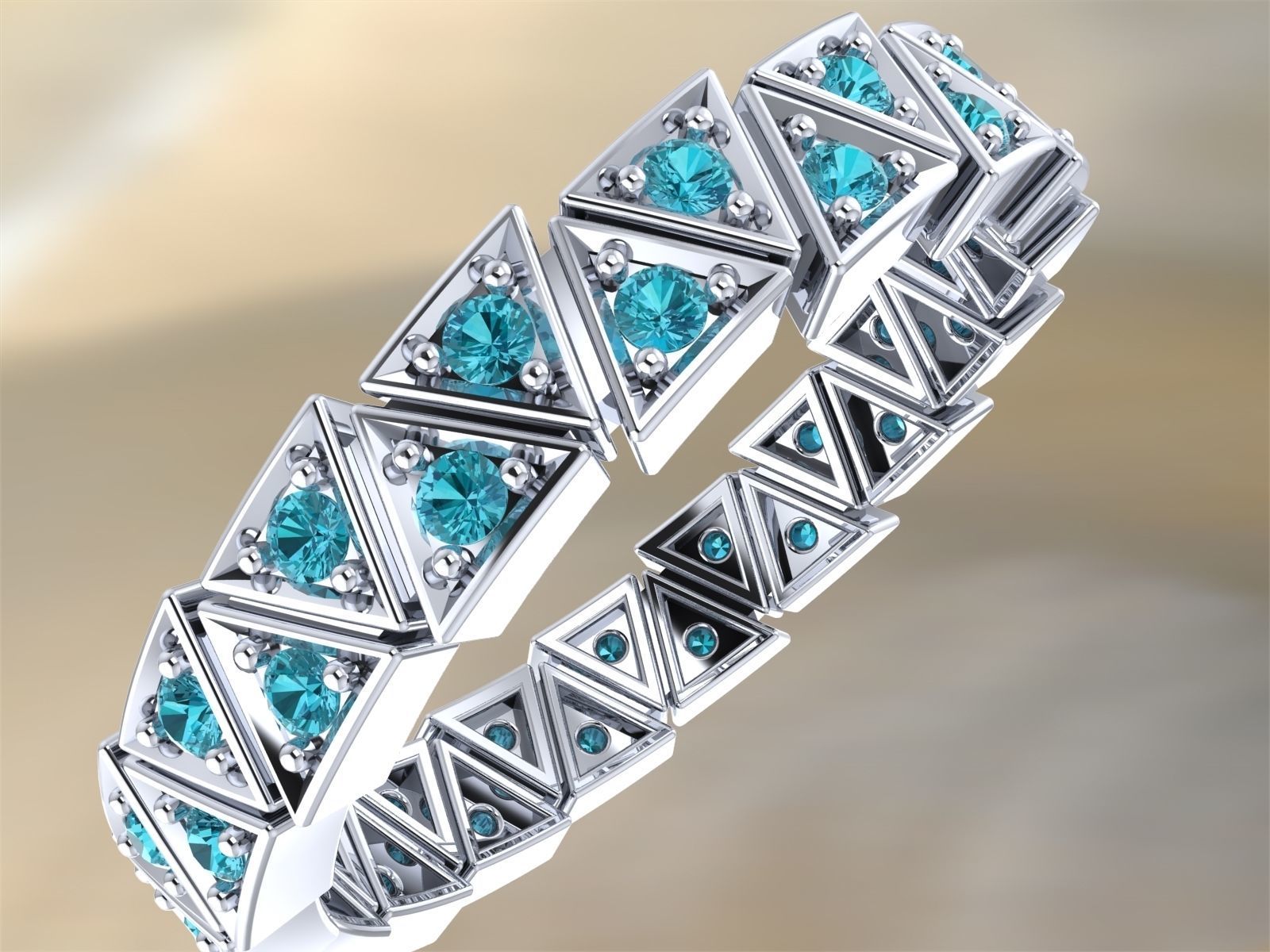  Rings quintet from triangles alliance  3D print model_32