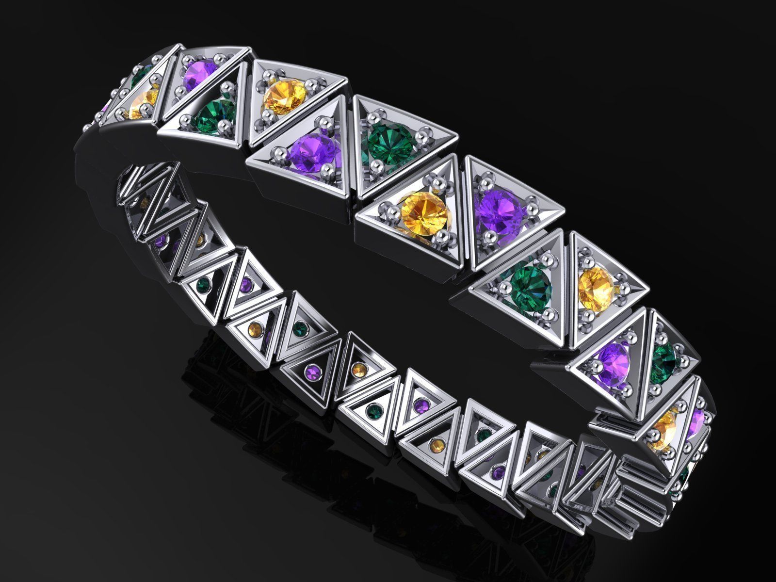  Rings quintet from triangles alliance  3D print model_12