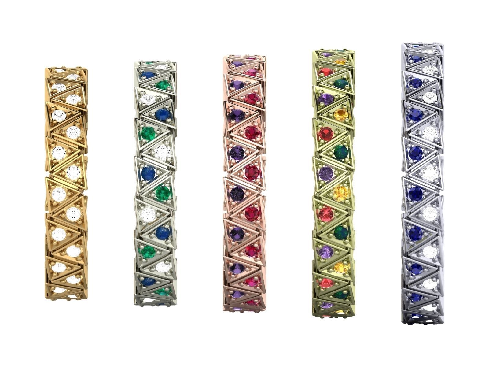  Rings quintet from triangles alliance  3D print model_17