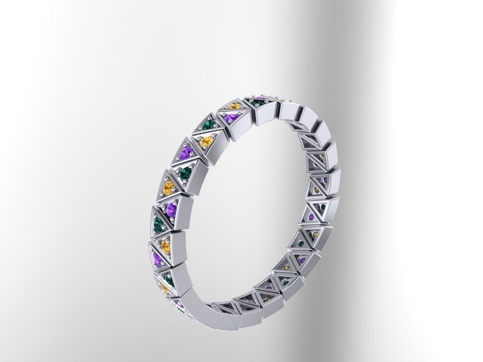  Rings quintet from triangles alliance  3D print model_13