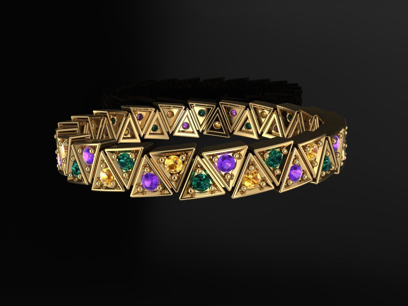  Rings quintet from triangles alliance  3D print model_10