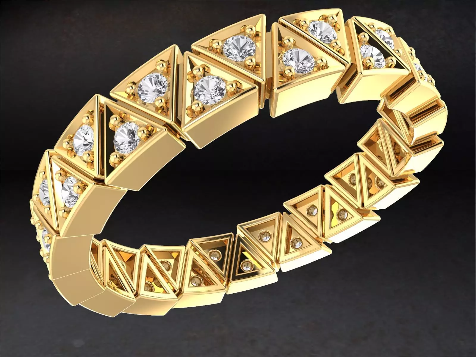  Rings quintet from triangles alliance  3D print model_0