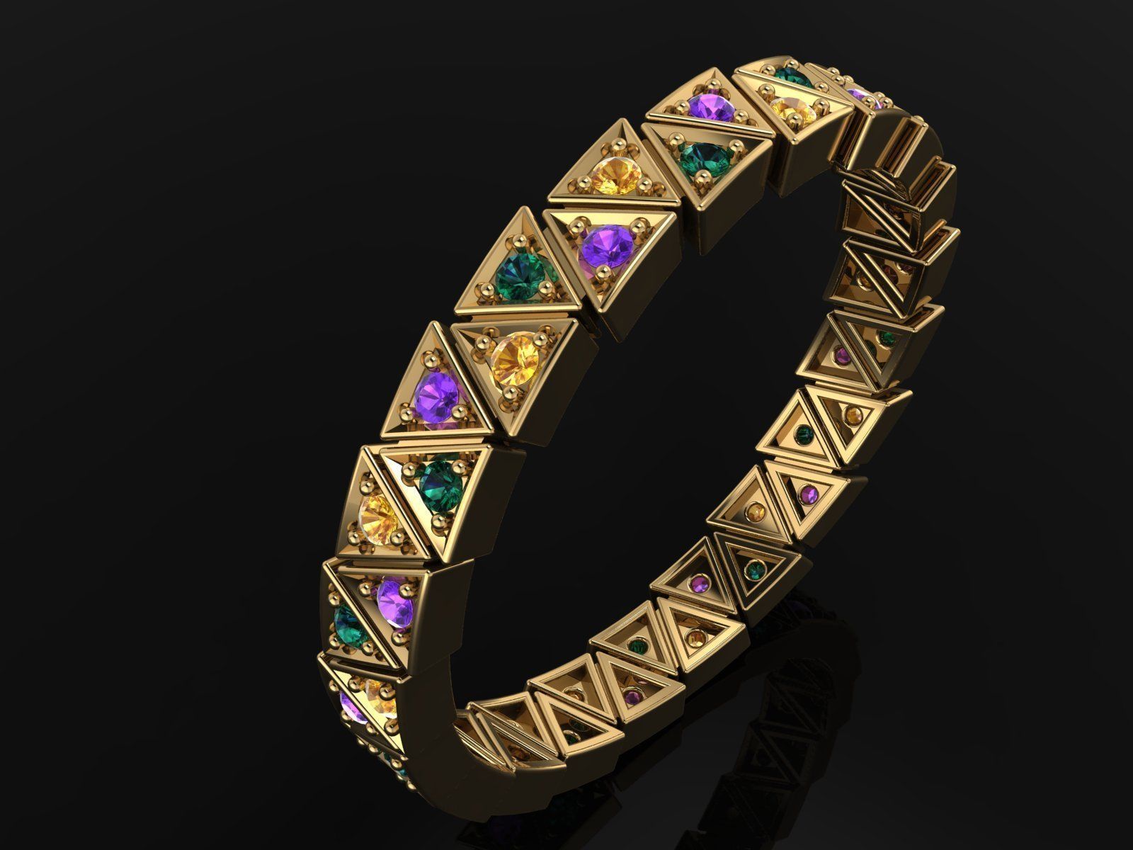  Rings quintet from triangles alliance  3D print model_11