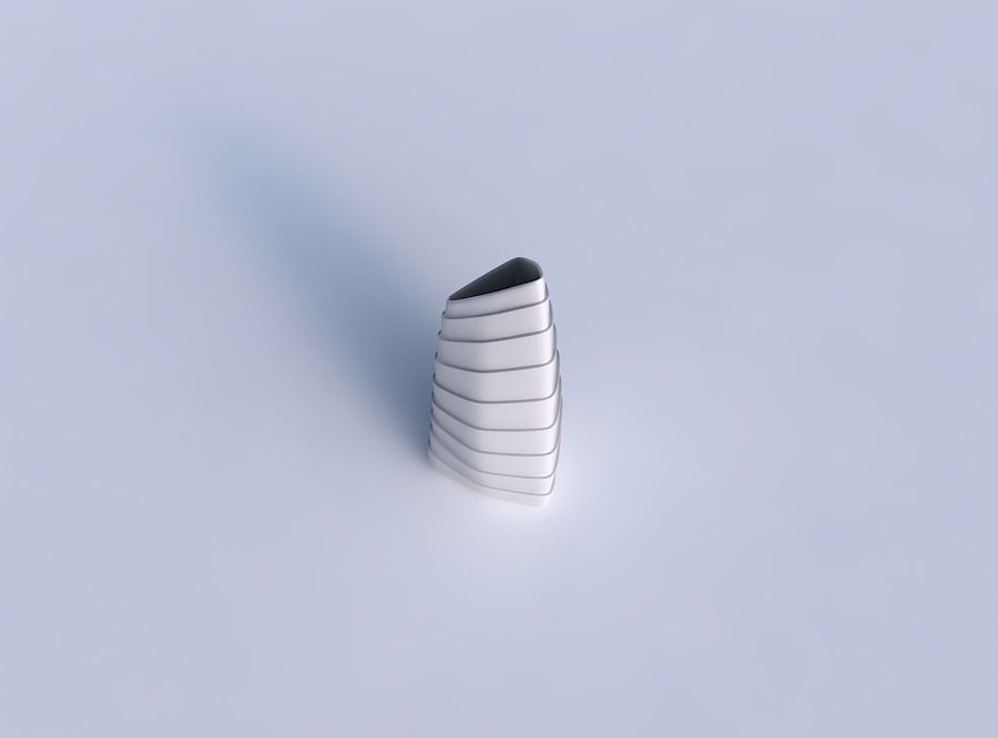 Vase tipped triangle with horizontal layers 3D print model_1