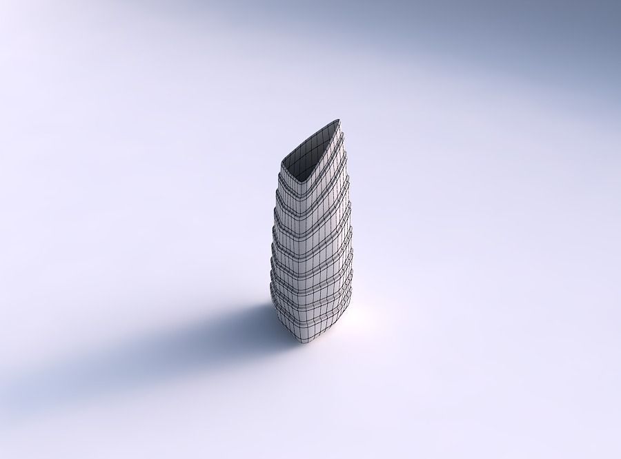 Vase tipped triangle with horizontal layers 3D print model_5