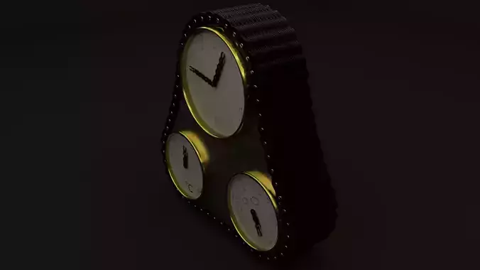 Steampunk weather station with clock