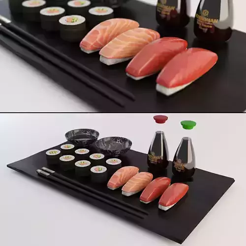Sushi and Nigiri Plate 3D model